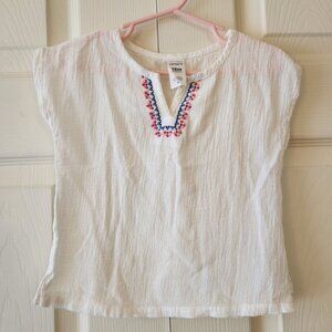 Carters Toddler Girl White Embroidered Swim Cover Up Top 18M Lightweight
